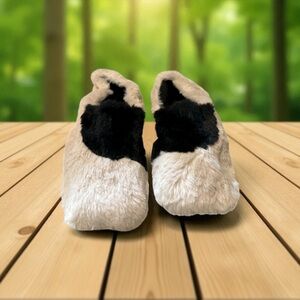 VHNY Black and Cream Faux Fur Loafers